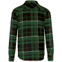 Geruit overshirt met sherpavoering Forest Green / Black Checked S