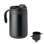 CAFETITO - Dubbelwandige mok koffiefilter - Zwart