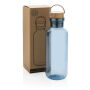 RCS recycled PET fles met bamboe deksel en handvat, blauw