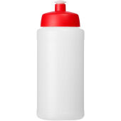 Baseline® Plus 500 ml drinkfles met sportdeksel - Transparent/Rood