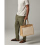Cotton Pocket Jute Shopper - Natural - One Size