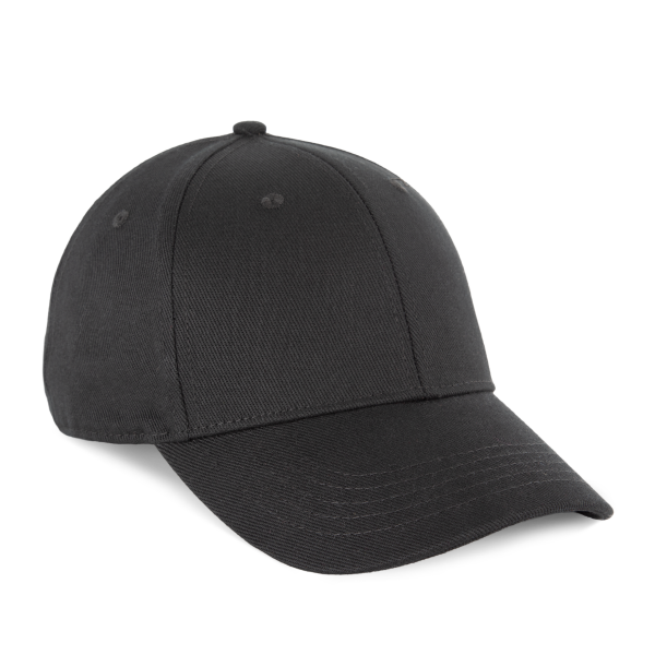 Biologisch katoenen pet met 6 panelen - K-up Gold Label Black One Size Biologisch katoenen pet met 6 panelen - K-up Gold Label Black One Size