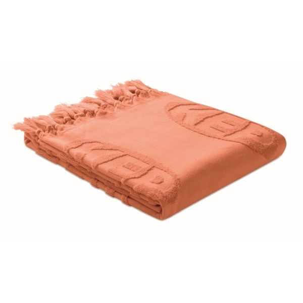 Hamam handdoek relief geweven logo 90x150 cm 320 gr katoen