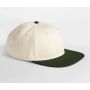 CONTRAST FLAT PEAK 6 PANEL CAP, NATURAL/DARK OLIVE, One size, BEECHFIELD