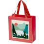 Smartfold papieren tas van 210 g/m² met lintgrepen en een glanzende laminaatlaag - 24 x 10 x 24 cm - Rood