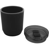 Hudson 180 ml dubbelwandige beker van gerecycled plastic - Zwart