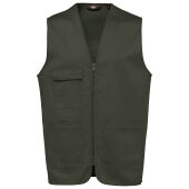 Bodywarmer polykatoen multizakken Dark Khaki XS