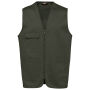 Bodywarmer polykatoen multizakken Dark Khaki XS