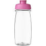 H2O Active® Pulse 600 ml sportfles met flipcapdeksel - Transparant/Roze
