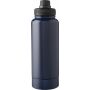 Roestvrijstalen dubbelwandige 1000 ml drinkfles Nathaniel blauw