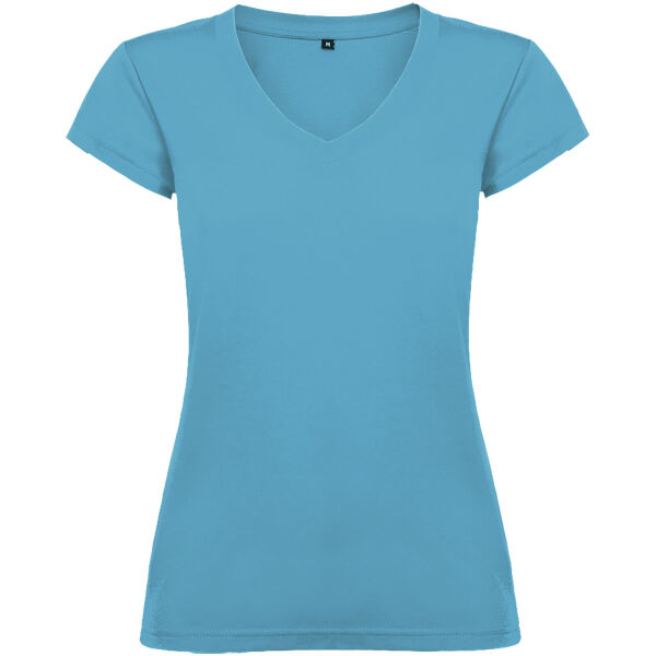 Victoria short sleeve women's v-neck t-shirt - Turquois - S