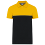 Ecologische uniseks polo met korte mouwen in twee kleuren Black / Yellow 3XL