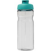 H2O Active® Base Tritan™ 650 ml sportfles met klapdeksel - Transparant helder/Aquablauw