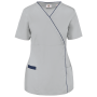 Damesblouse van polykatoen met drukknopen Snow Grey S