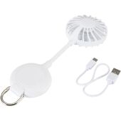 Ventio draagbare ventilator van gerecycled plastic met magneet - Wit