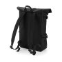 Block Roll-Top Backpack - Black/Black - One Size