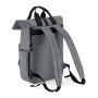 Recycled Twin Handle Roll-Top Laptop Backpack - Black - One Size