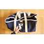 VINGA Volonne AWARE™ recycled canvas strandtas, blauw, gebroken wit