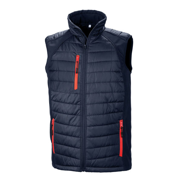 Black compass gewatteerde softshell bodywarmer