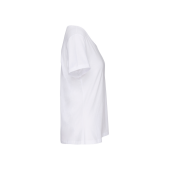 Bio dames-T-shirt kraag met onafgewerkte rand korte mouwen White XS