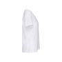 Bio dames-t-shirt kraag met onafgewerkte rand korte mouwen White XS