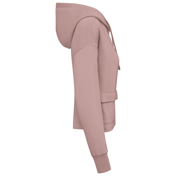 Ecologische sweatvest met capuchon French Terry Petal Rose XS Ecologische sweatvest met capuchon French Terry Petal Rose XS