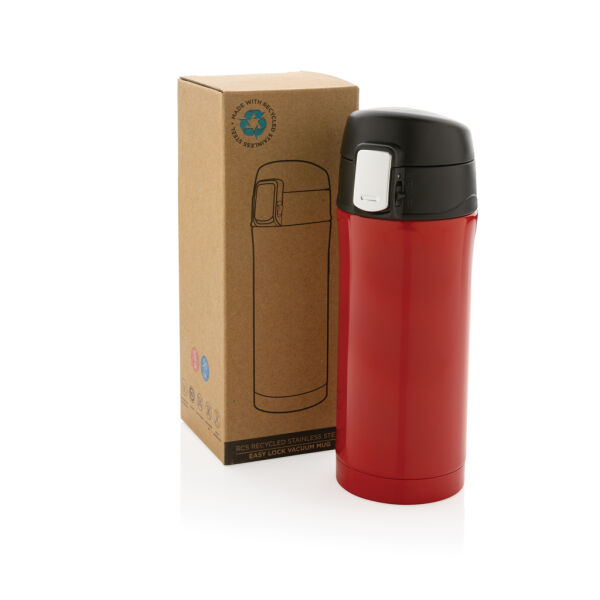 RCS gerecycled roestvrijstalen easy lock lekvrije vacuüm mok, rood RCS gerecycled roestvrijstalen easy lock lekvrije vacuüm mok, rood