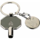 Recyclede zinklegering ontluchting sleutelhanger Mara zwart