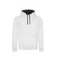VARSITY HOODIE, ARCTIC WHITE/FRENCH NAVY, L, JUST HOODS