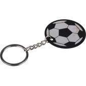 Recyclede roestvrijstalen voetbal sleutelhanger Ciro zwart