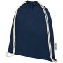 Oregon tas met trekkoord van 140 g/m² GRS gerecycled katoen - Marineblauw