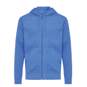 Iqoniq Abisko gerecycled katoen hoodie met rits, heather blue (M)