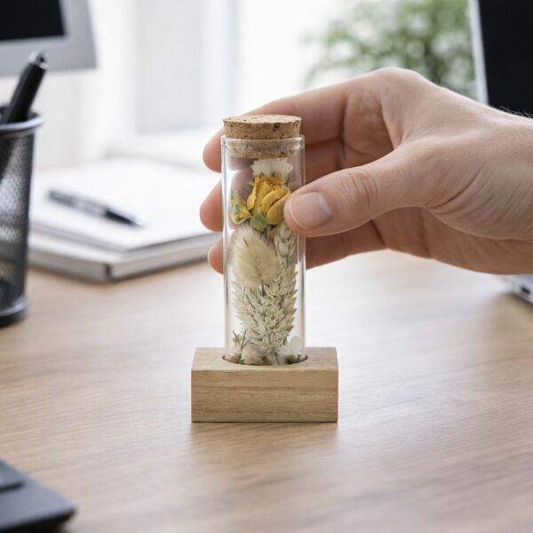 Dried Flowers - Single tube & wood, Multicolor Dried Flowers - Single tube & wood, Multicolor