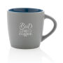 Keramische mok met gekleurde binnenkant 300 ml, blauw, grijs