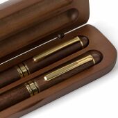 Notenhouten pennenset Adelina bruin