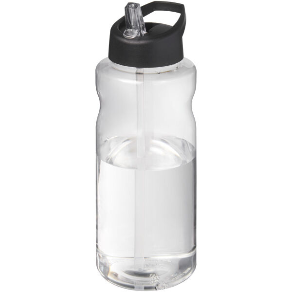 H2O Active® Big Base 1 litre spout lid sport bottle - Solid black