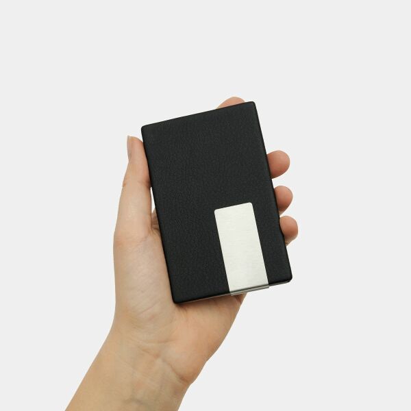 COOL CARDS - Aluminium visitekaarthouder zilver, zwart COOL CARDS - Aluminium visitekaarthouder zilver, zwart