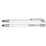 Aluminium touch-stylus balpen Tours Wit - Blauwe inkt