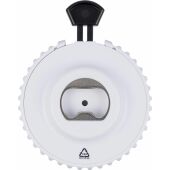 Gerecycled ABS mechanische dobbelsteen Cian wit/zwart