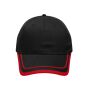 6 Panel Piping Cap black/red one size