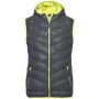 Ladies' Down Vest carbon/acid-yellow XXL