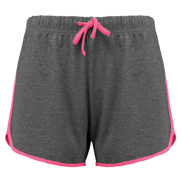 Dames sportshort Grey Heather / Fluo Pink XXL Dames sportshort Grey Heather / Fluo Pink XXL