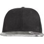 Bronx Glitter Flat Peak Snapback Cap black/silver one size