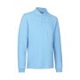 Poloshirt met lange mouw | stretch - Lichtblauw, L