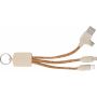 RVS sleutelhanger Landry - bruin