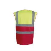 Tweekleurig veiligheidshesje Hi Vis Yellow / Red M
