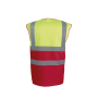Tweekleurig veiligheidshesje Hi Vis Yellow / Red M