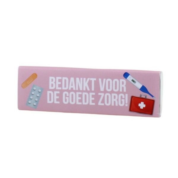 Chocoladereep – “Bedankt voor de goede zorg!” Chocoladereep – “Bedankt voor de goede zorg!”