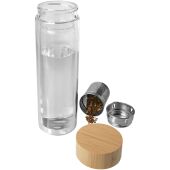 Bailey 400 ml infuusfles van borsilicaatglas met bamboe deksel - Transparant helder