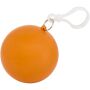 Fog poncho in ronde plastic verpakking met karabijnhaak - Oranje